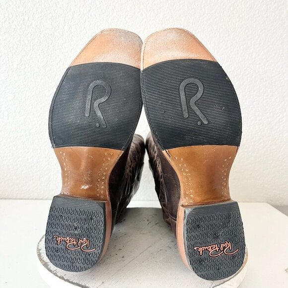 Rod Patrick Womens Cowboy Boots 10.5 A Brown Perro Loco Leather Blunt Toe Tall - Picture 9 of 13